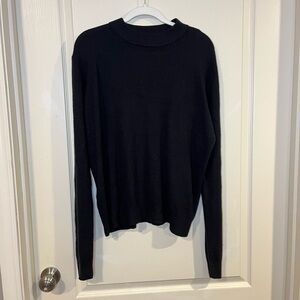 Classic Black Soft Mock-Neck Sweater